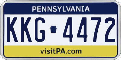 PA license plate KKG4472