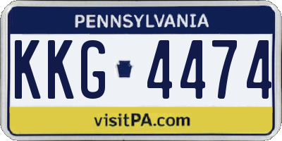 PA license plate KKG4474