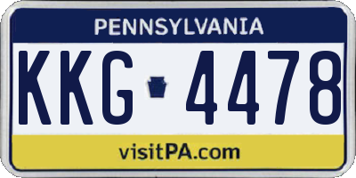 PA license plate KKG4478