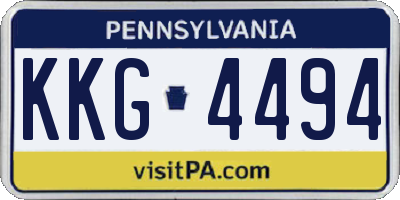 PA license plate KKG4494
