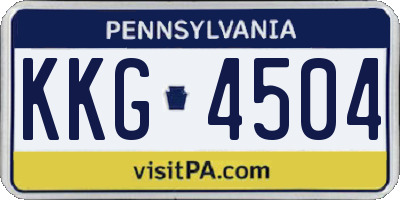 PA license plate KKG4504