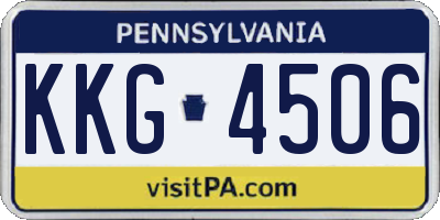 PA license plate KKG4506