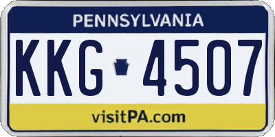 PA license plate KKG4507