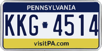 PA license plate KKG4514