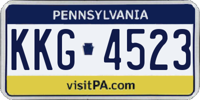 PA license plate KKG4523