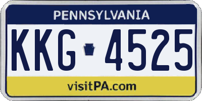 PA license plate KKG4525