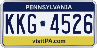 PA license plate KKG4526
