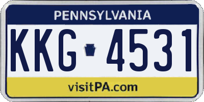 PA license plate KKG4531
