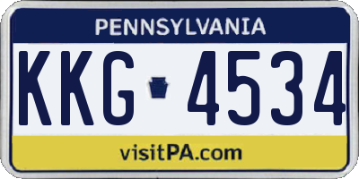 PA license plate KKG4534