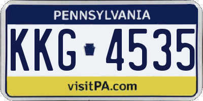 PA license plate KKG4535