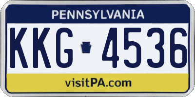 PA license plate KKG4536