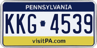 PA license plate KKG4539