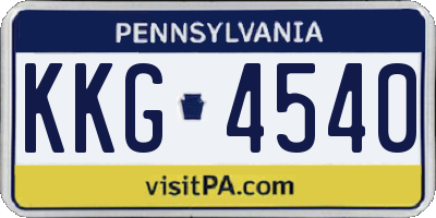 PA license plate KKG4540