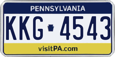 PA license plate KKG4543
