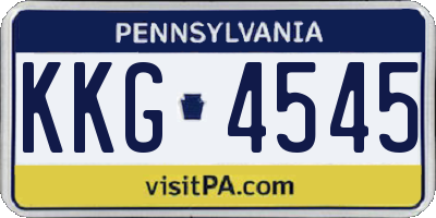 PA license plate KKG4545