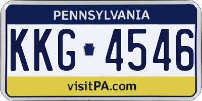PA license plate KKG4546