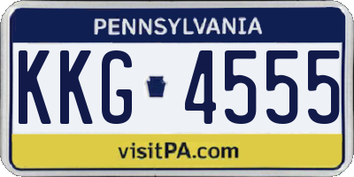 PA license plate KKG4555