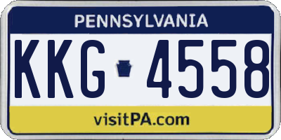 PA license plate KKG4558