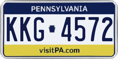 PA license plate KKG4572