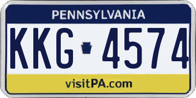PA license plate KKG4574