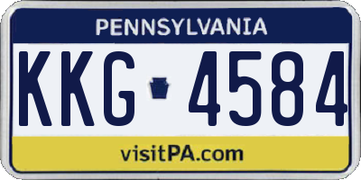 PA license plate KKG4584