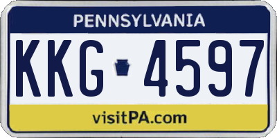 PA license plate KKG4597