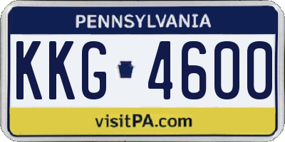 PA license plate KKG4600