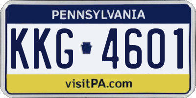 PA license plate KKG4601