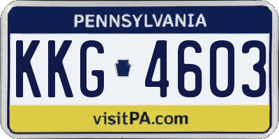 PA license plate KKG4603