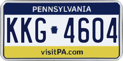 PA license plate KKG4604