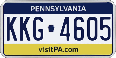 PA license plate KKG4605