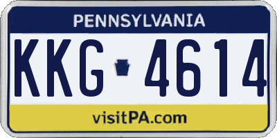 PA license plate KKG4614