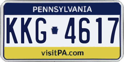 PA license plate KKG4617