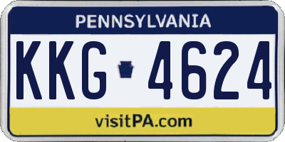 PA license plate KKG4624