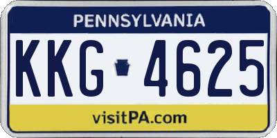 PA license plate KKG4625