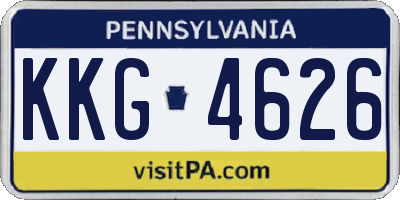 PA license plate KKG4626