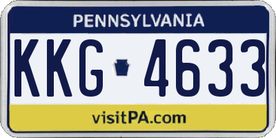 PA license plate KKG4633