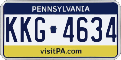 PA license plate KKG4634