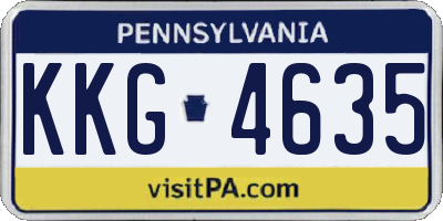 PA license plate KKG4635