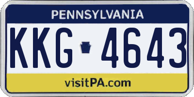 PA license plate KKG4643