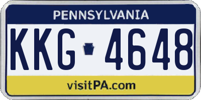 PA license plate KKG4648