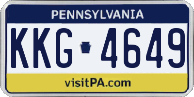PA license plate KKG4649