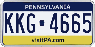 PA license plate KKG4665