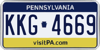 PA license plate KKG4669