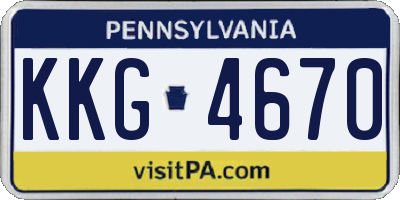 PA license plate KKG4670