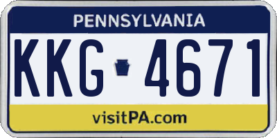 PA license plate KKG4671
