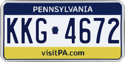 PA license plate KKG4672