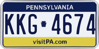 PA license plate KKG4674