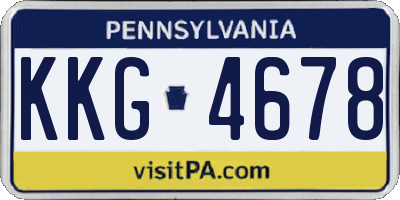 PA license plate KKG4678