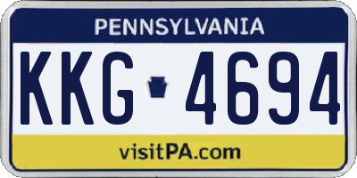 PA license plate KKG4694